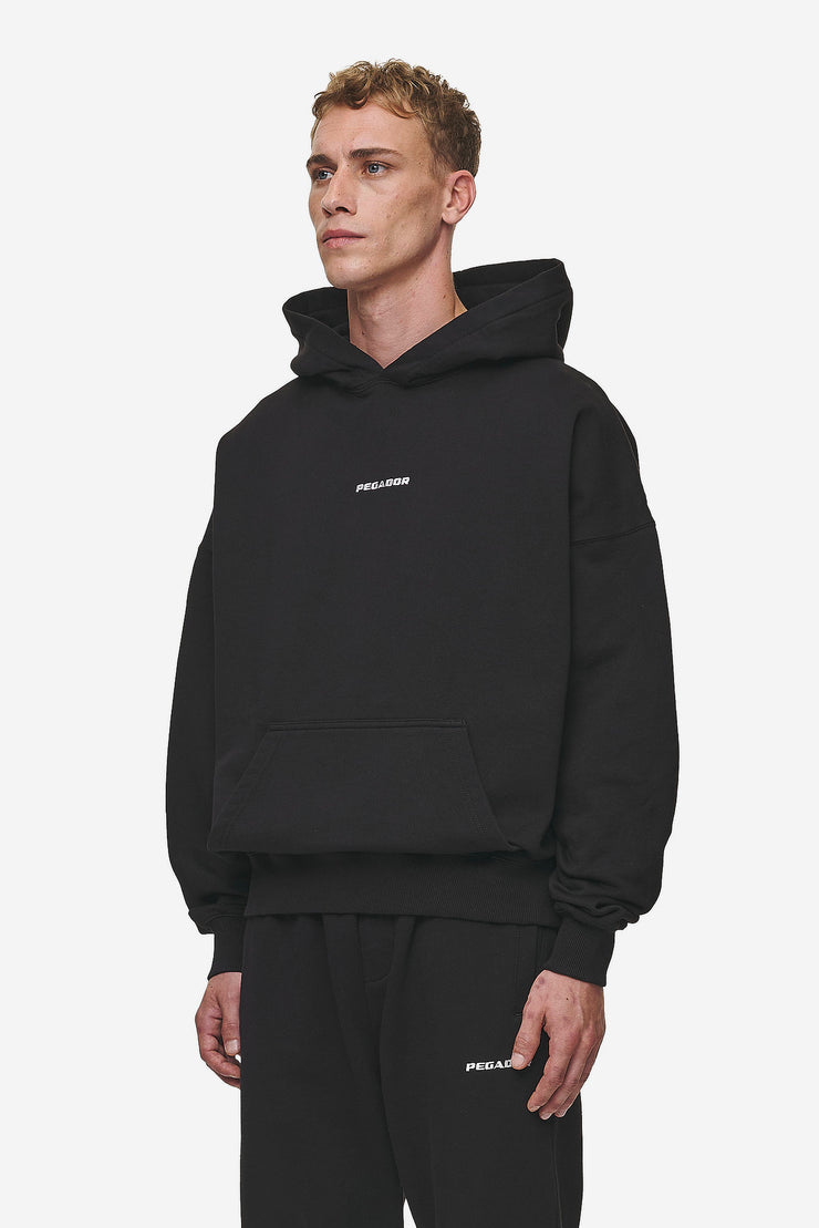 Pegador Logo Boxy Hoodie Washed Black Limitierter Zeitrabatt