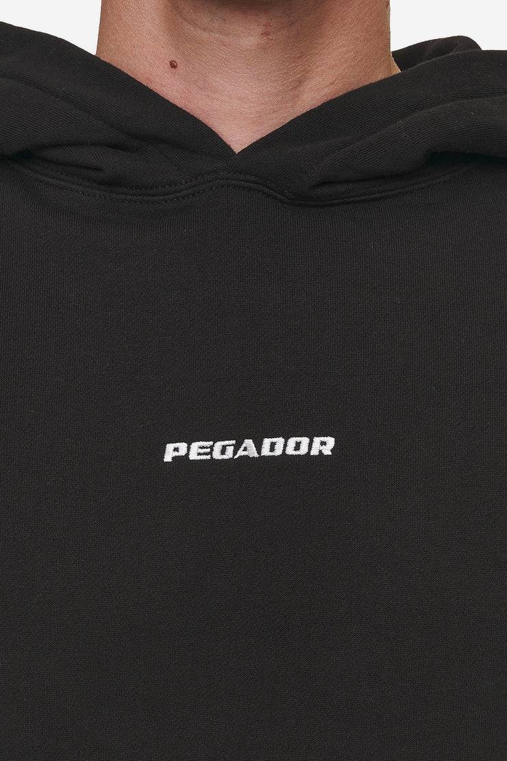 Pegador Logo Boxy Hoodie Washed Black Limitierter Zeitrabatt