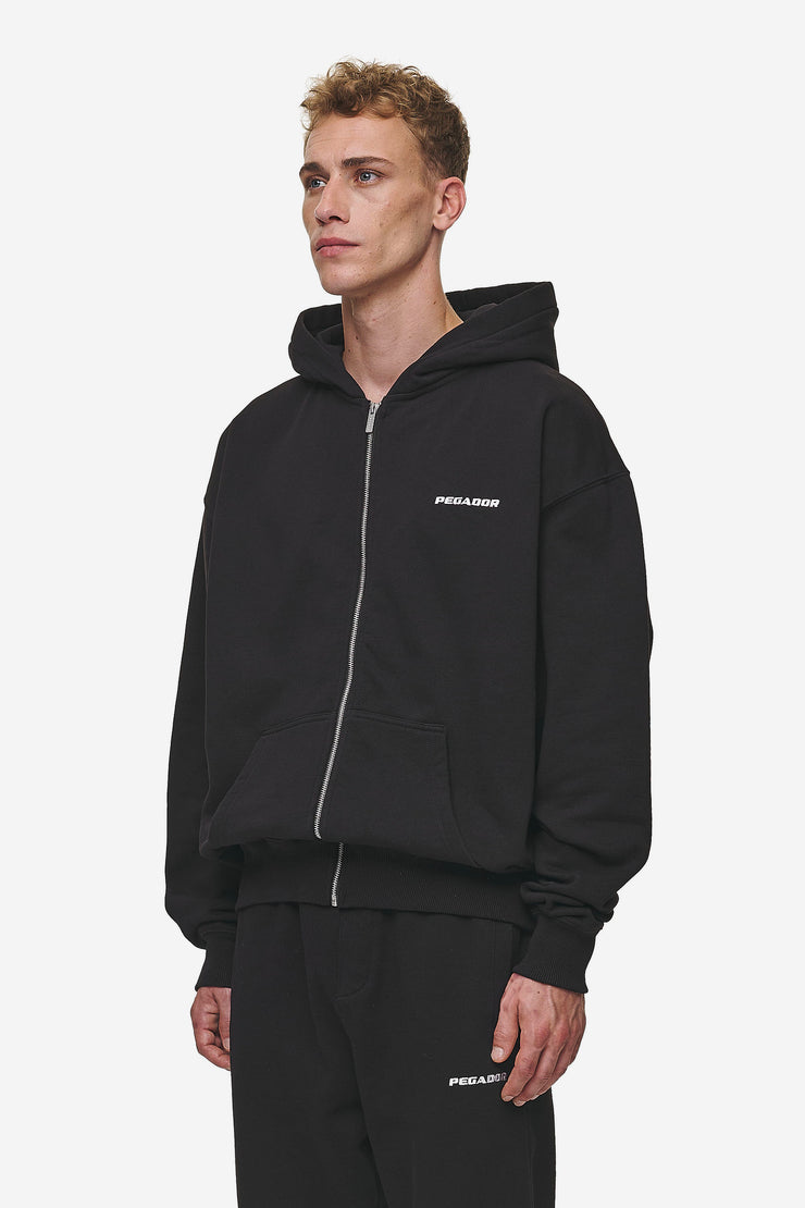 Pegador Logo Oversized Sweat Jacket Washed Black Günstig kaufen