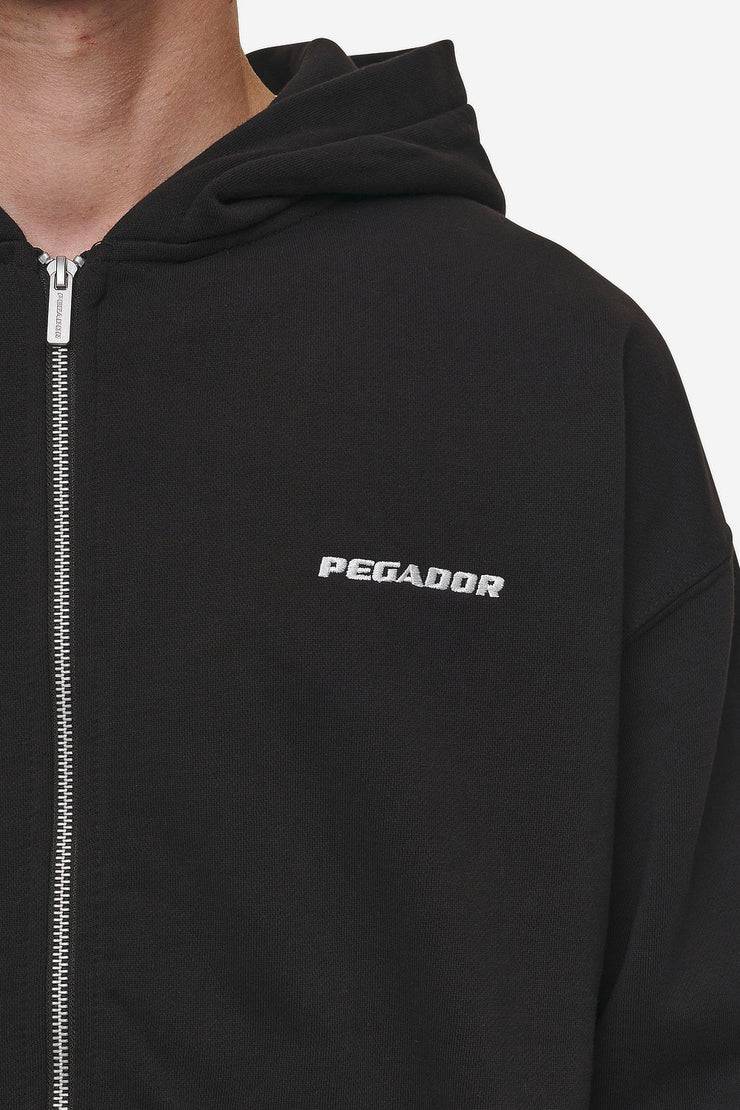 Pegador Logo Oversized Sweat Jacket Washed Black Günstig kaufen