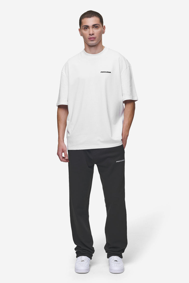 Pegador Logo Wide Sweat Pants Washed Black Flash Sale