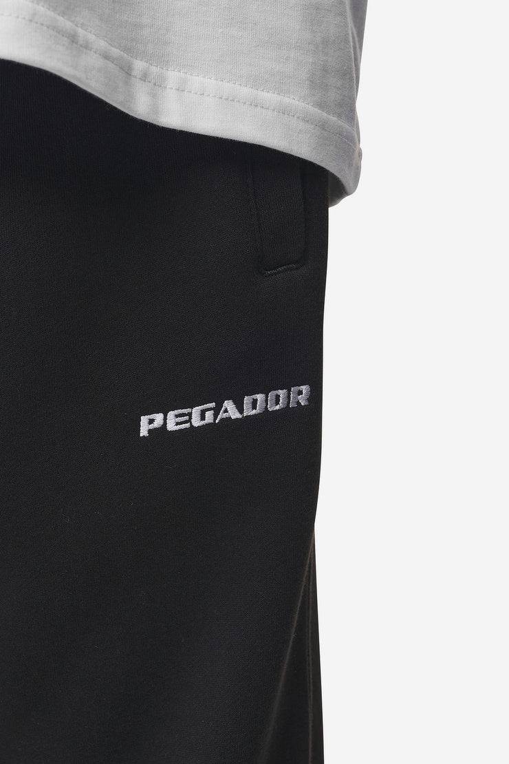 Pegador Logo Wide Sweat Pants Washed Black Flash Sale