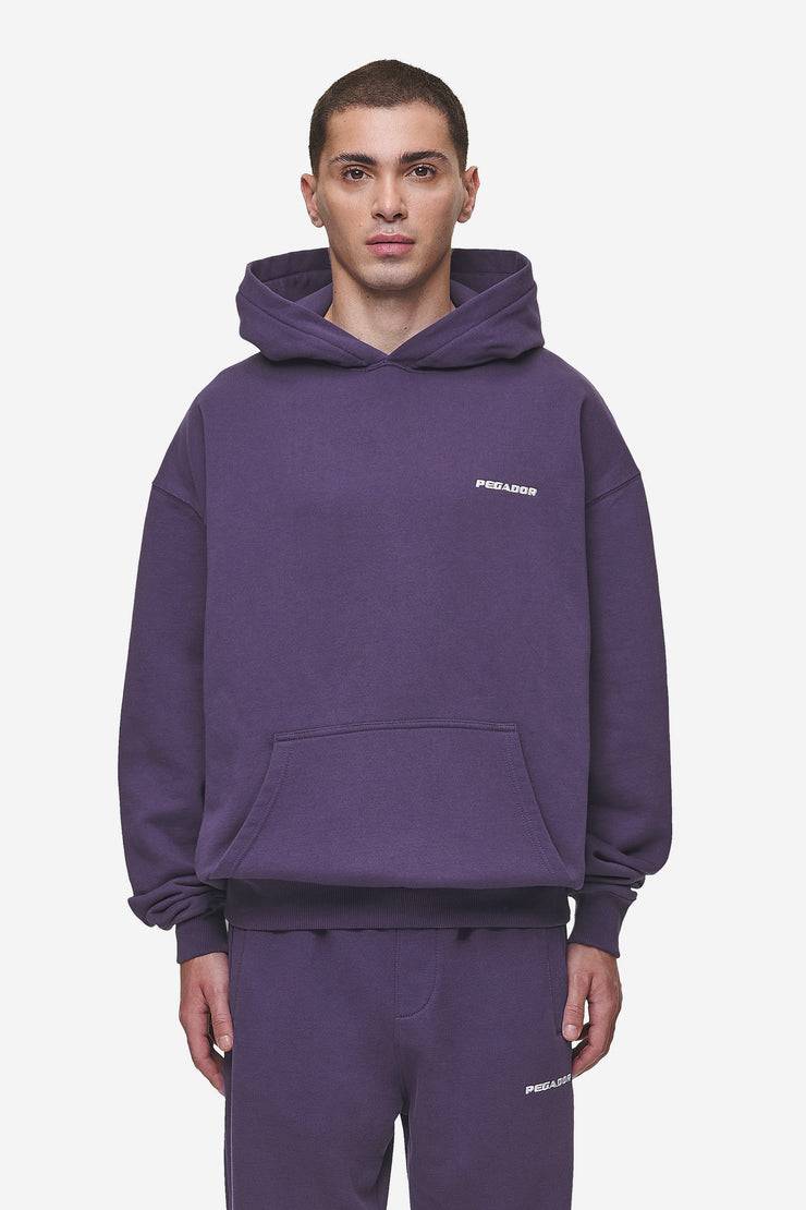 Pegador Logo Oversized Hoodie Washed Deep Purple Begrenztes Angebot