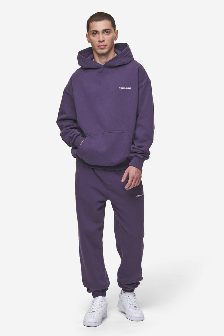 Pegador Logo Oversized Hoodie Washed Deep Purple Begrenztes Angebot