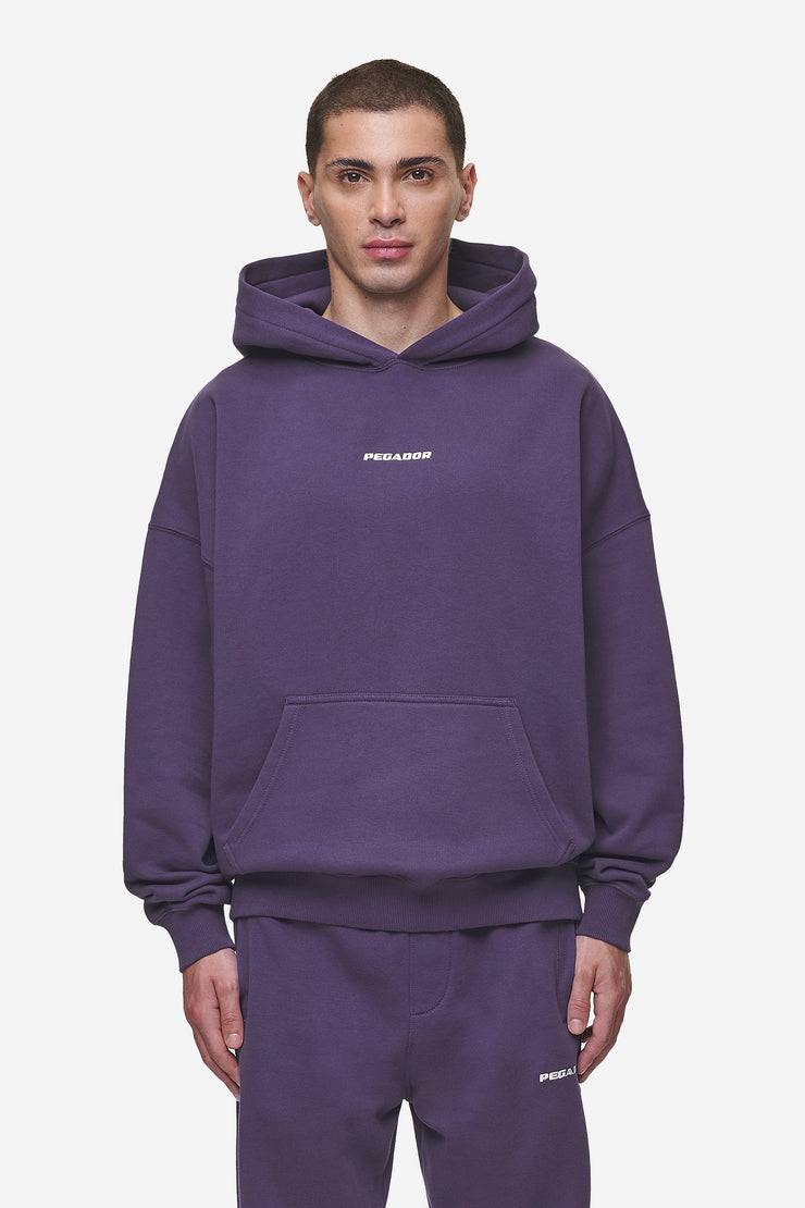 Pegador Logo Boxy Hoodie Washed Deep Purple Online Shopping