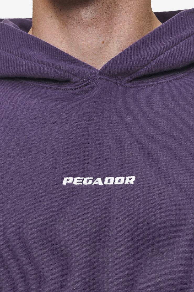 Pegador Logo Boxy Hoodie Washed Deep Purple Online Shopping