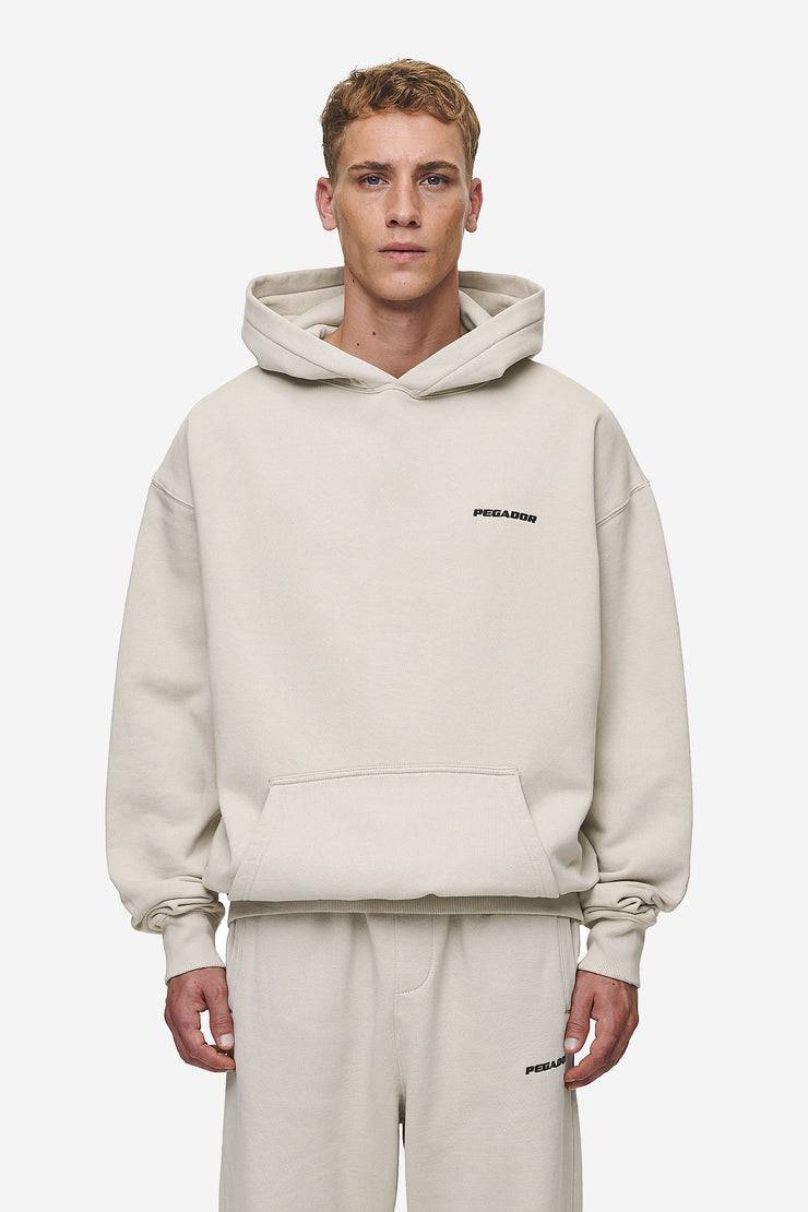 Pegador Logo Oversized Hoodie Washed Light Beige Saisonschlussverkauf
