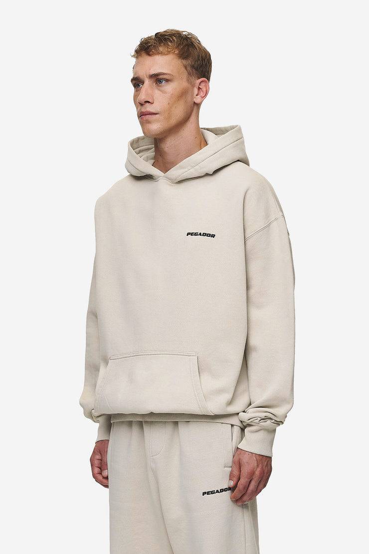 Pegador Logo Oversized Hoodie Washed Light Beige Saisonschlussverkauf