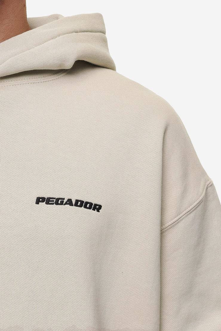 Pegador Logo Oversized Hoodie Washed Light Beige Saisonschlussverkauf