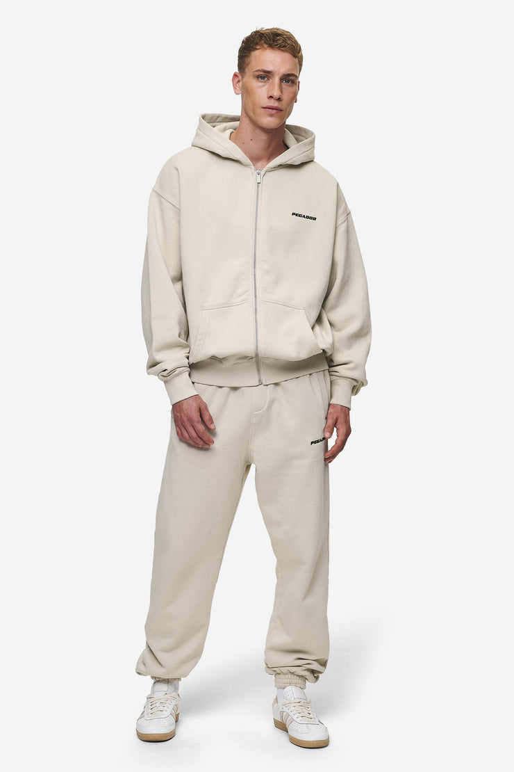 Pegador Logo Oversized Sweat Jacket Washed Light Beige Black Friday