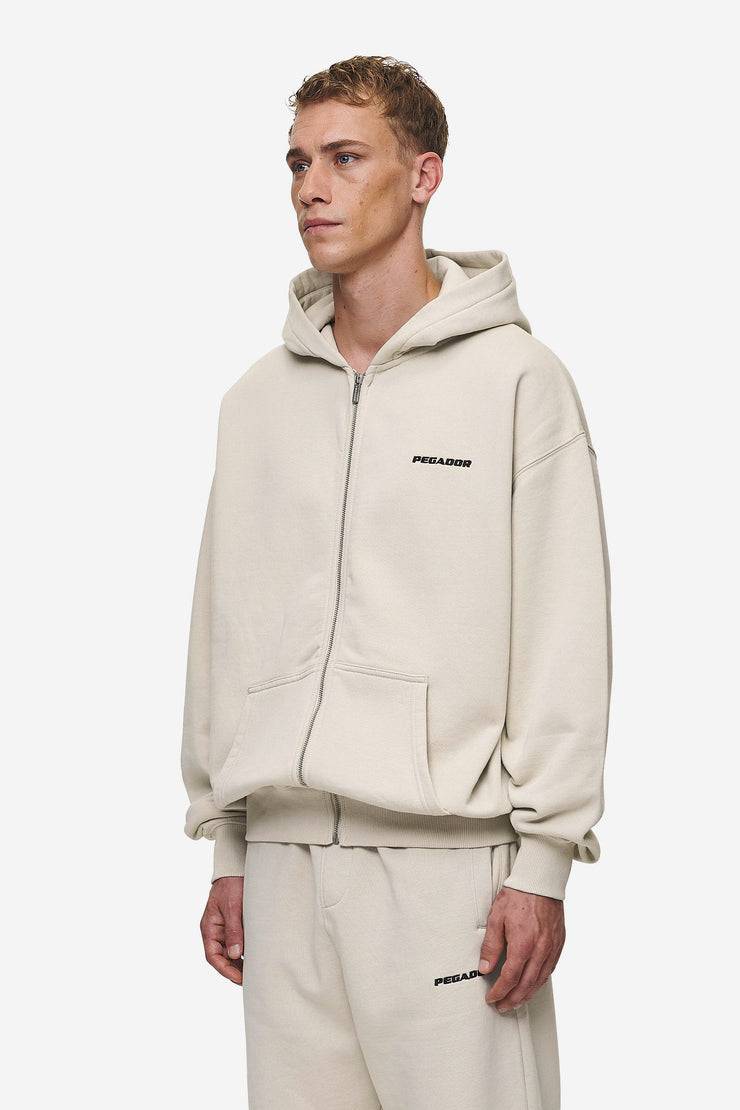 Pegador Logo Oversized Sweat Jacket Washed Light Beige Black Friday