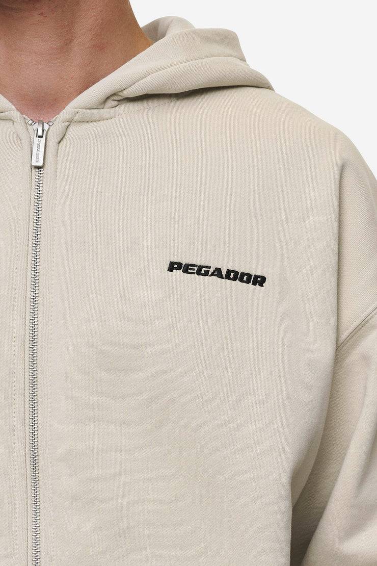 Pegador Logo Oversized Sweat Jacket Washed Light Beige Black Friday