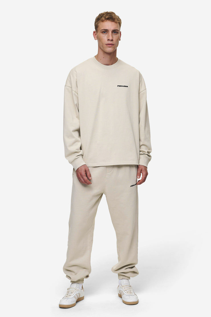 Pegador Rusk Logo Oversized Longsleeve Washed Light Beige Weihnachtsangebot