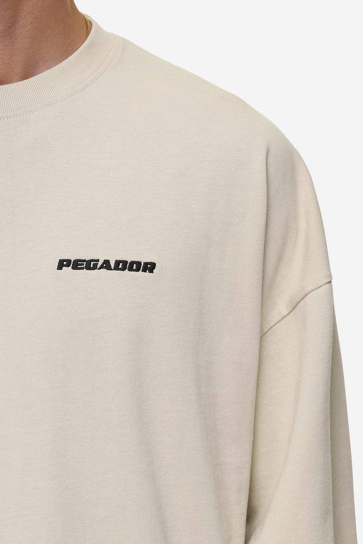 Pegador Rusk Logo Oversized Longsleeve Washed Light Beige Weihnachtsangebot