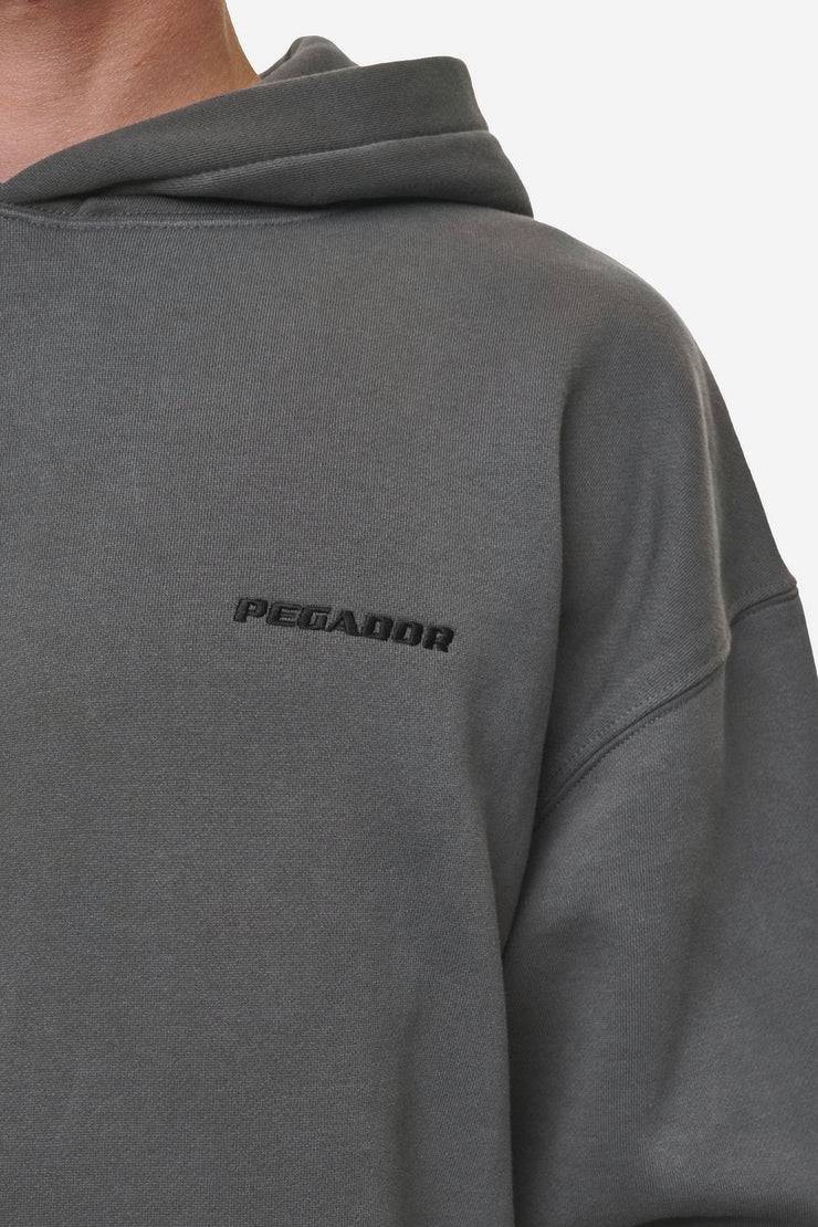 Pegador Logo Oversized Hoodie Washed Anthracite Valentinstagsangebot