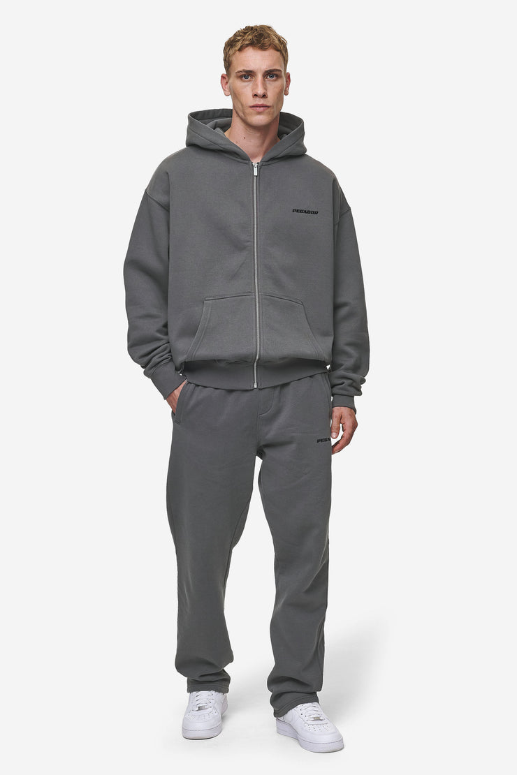Pegador Logo Oversized Sweat Jacket Washed Anthracite Jubiläumsangebot