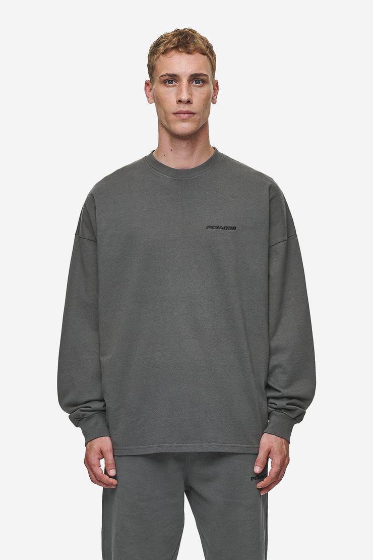 Pegador Rusk Logo Oversized Longsleeve Washed Anthracite Lagerräumung