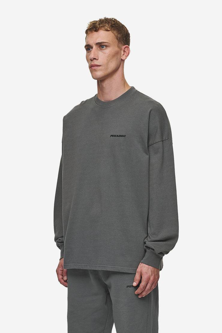 Pegador Rusk Logo Oversized Longsleeve Washed Anthracite Lagerräumung