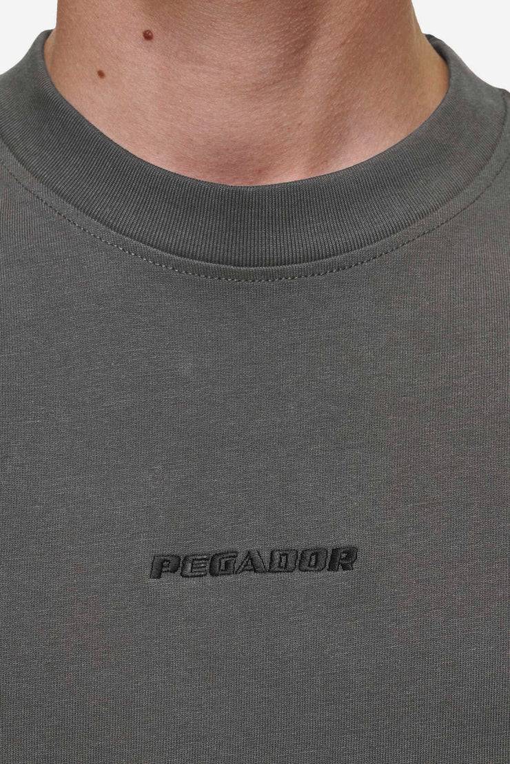 Pegador Logo Boxy Tee Washed Anthracite Neueste Mode