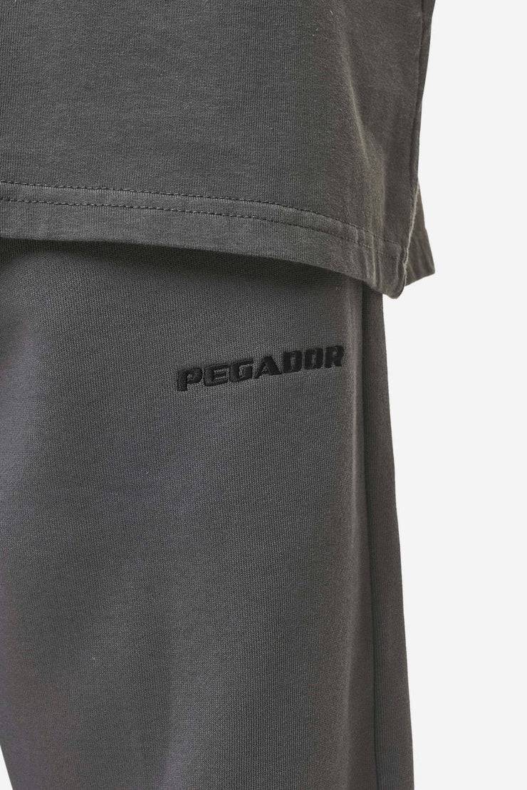 Pegador Logo Wide Sweat Pants Washed Anthracite Zeitlich begrenztes Angebot