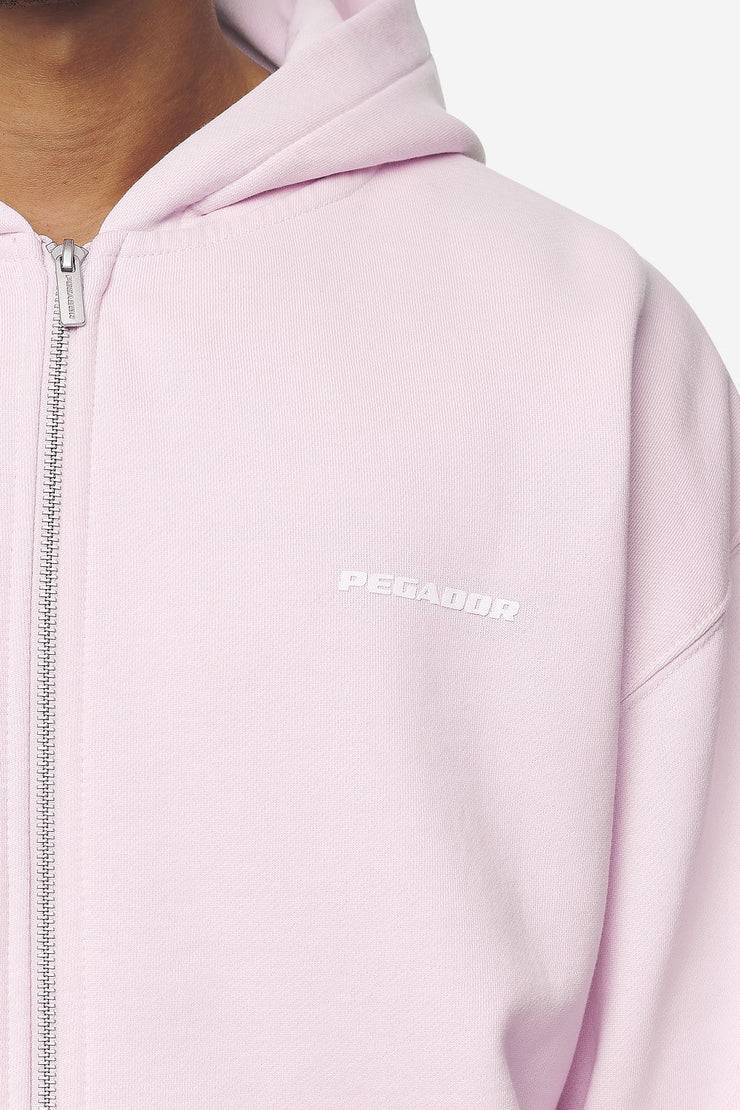 Pegador Logo Oversized Sweat Jacket Washed Bubblegum White Gum Neuheiten