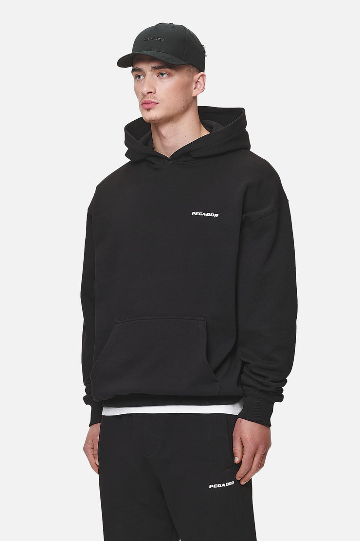 Pegador Logo Oversized Hoodie Washed Black White Gum Sonderangebote