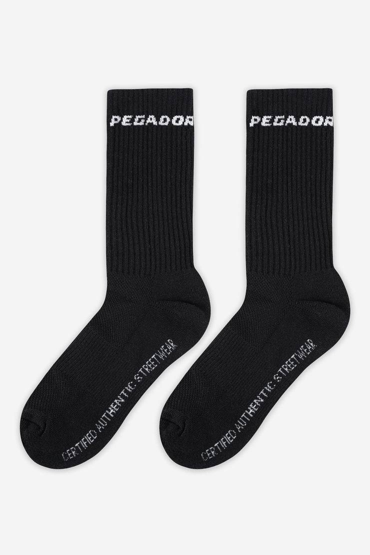 Pegador Certified Side Logo Socks Black White Riesige Ersparnisse