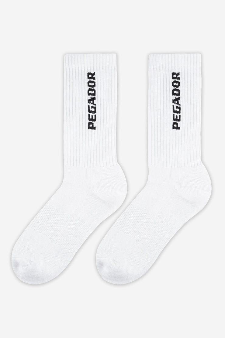 Pegador Cross Logo Socks White Black Kostenlose Rückgabe