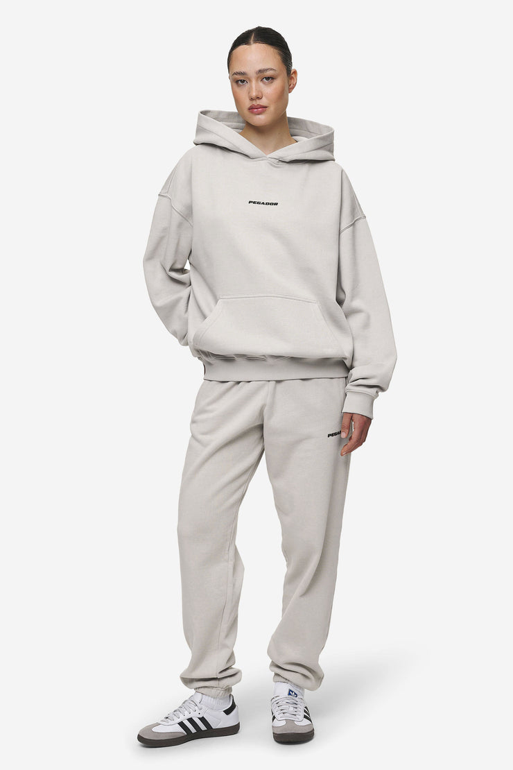 Pegador Clarita Logo Oversized Hoodie Washed Moon Grey Black Gum Bis zu 50% Rabatt