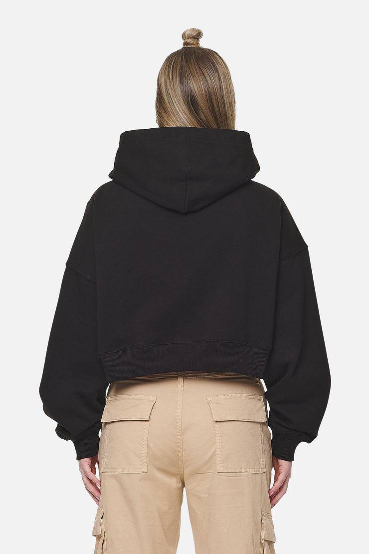 Pegador Marla Cropped Zip Hoodie Black White Gum Fabrikladen
