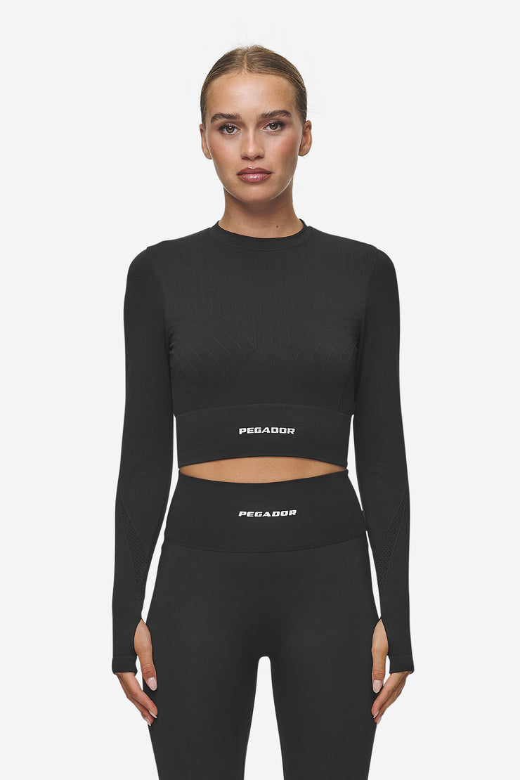 Pegador Telly Rib Longsleeve Washed Black 50% Rabatt für begrenzte Zeit