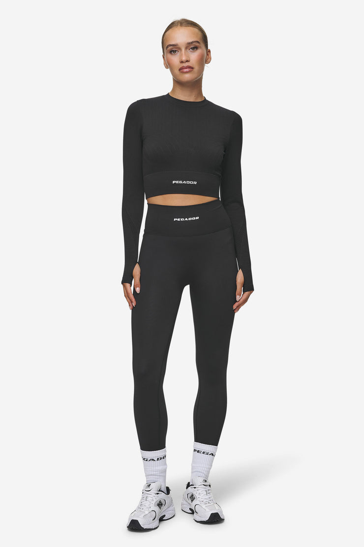 Pegador Telly Rib Longsleeve Washed Black 50% Rabatt für begrenzte Zeit