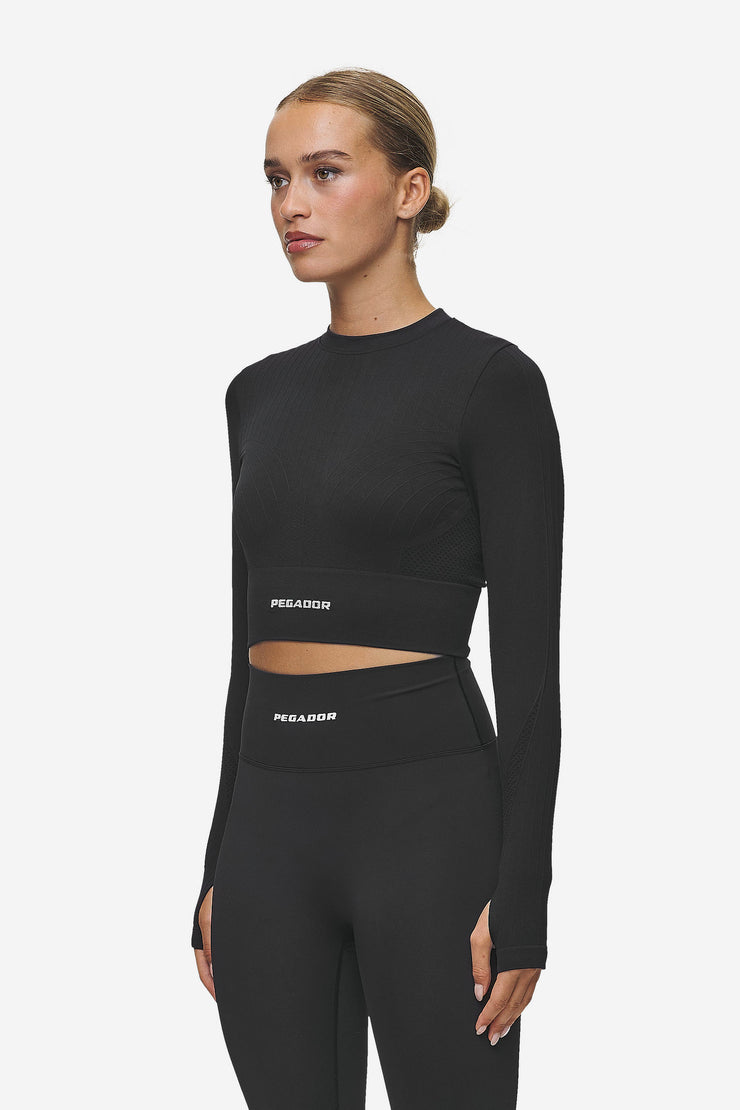 Pegador Telly Rib Longsleeve Washed Black 50% Rabatt für begrenzte Zeit