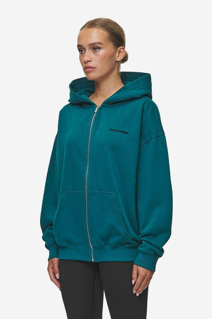 Pegador Clarita Oversized Sweat Jacket Washed Urban Turquoise Black Gum Hotsell