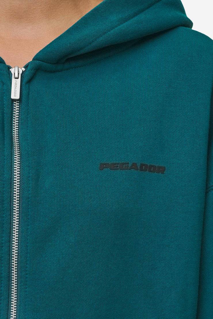 Pegador Clarita Oversized Sweat Jacket Washed Urban Turquoise Black Gum Hotsell
