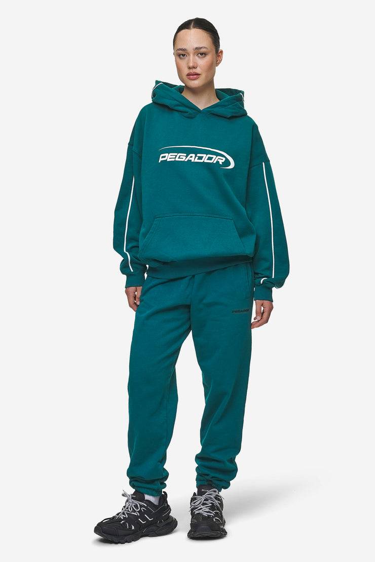 Pegador Villa High Waisted Sweat Pants Washed Urban Turquoise Black Gum im Angebot