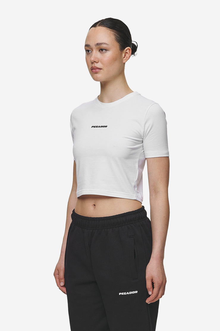 Pegador Ines Cropped Baby Tee White Black Gum Kostenloser Versand