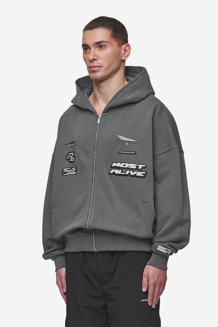Pegador Hogan Boxy Sweat Jacket Washed Anthracite Muttertagsangebot