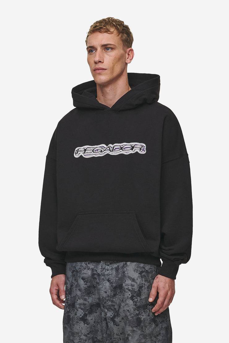 Pegador Baxter Boxy Hoodie Washed Black Heißer Verkauf