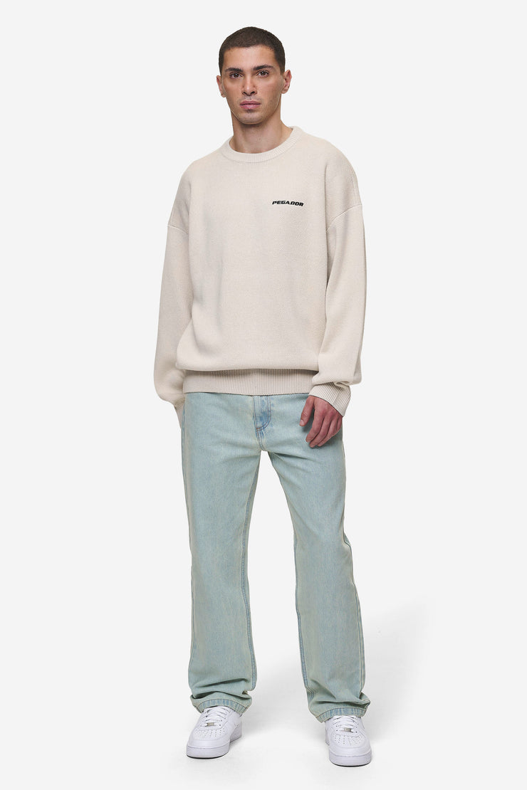 Pegador Logo Oversized Knit Sweater Light Beige Große Rabatte