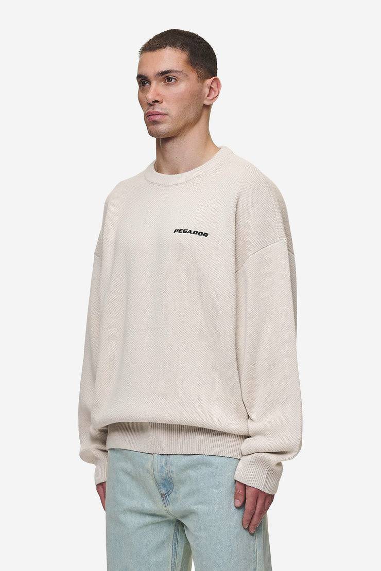 Pegador Logo Oversized Knit Sweater Light Beige Große Rabatte