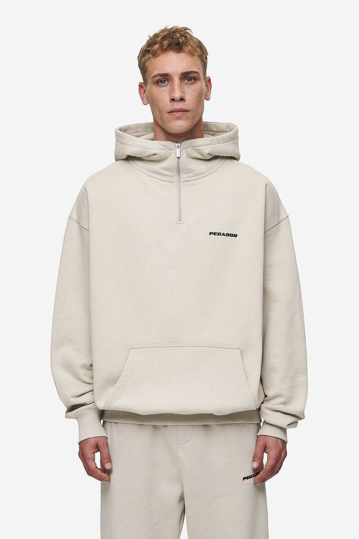 Pegador Logo Oversized Halfzip Hoodie Washed Light Beige Neuheiten