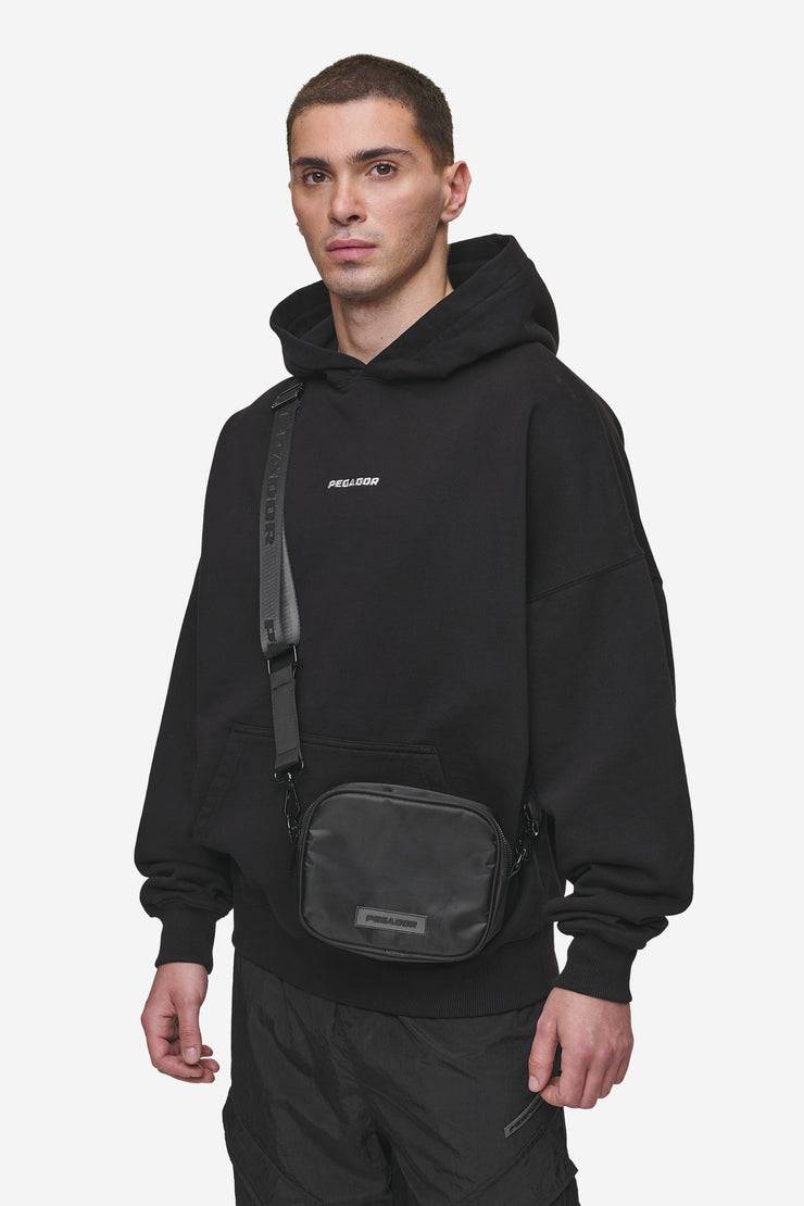 Pegador Rubber Logo Patch Nylon Shoulder Strap Bag Black Wochenangebot