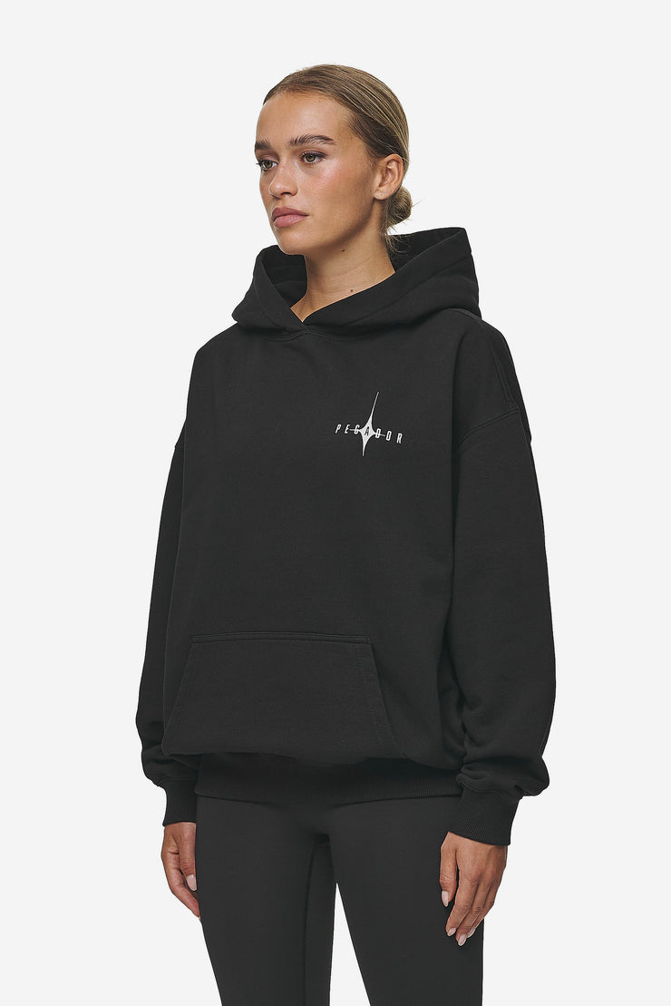 Pegador Nena Oversized Hoodie Washed Black Sonderangebot der Fabrik