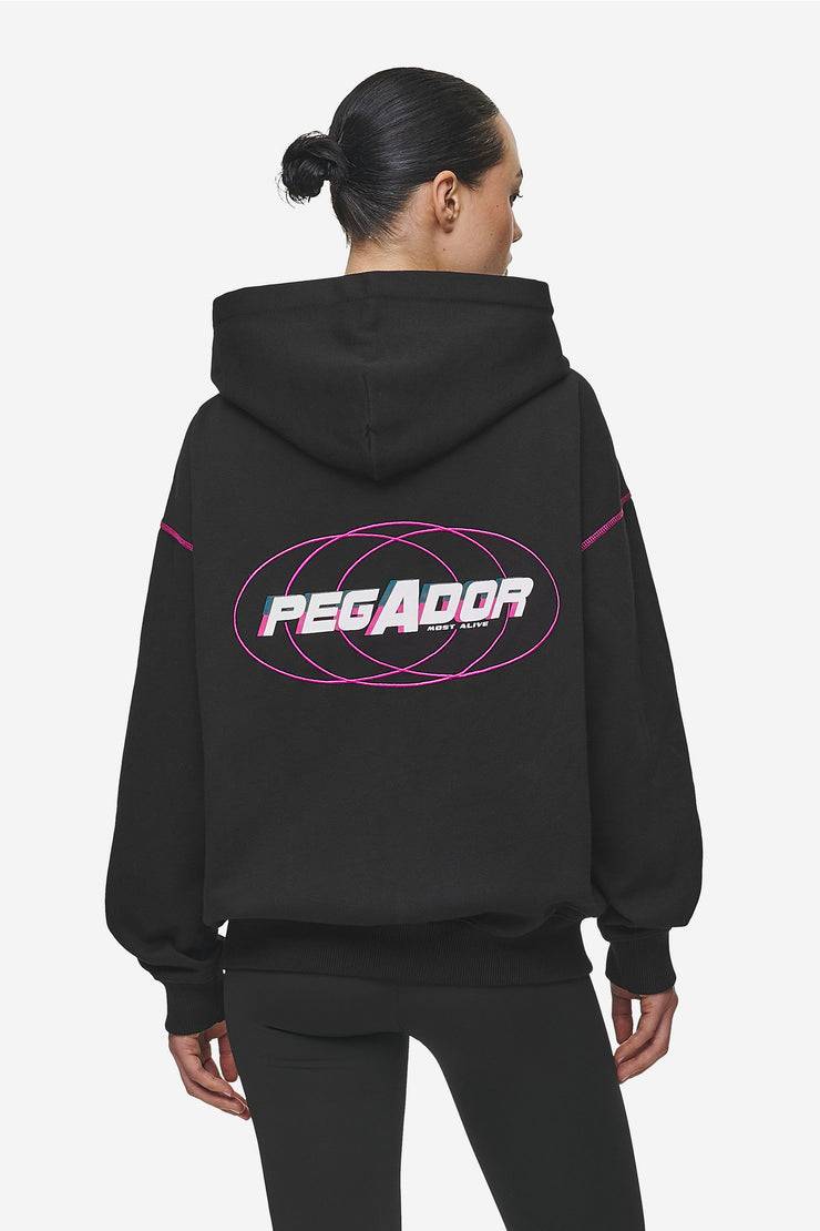 Pegador Jenna Oversized Sweat Jacket Washed Black 50% Rabatt mit kostenlosem Versand