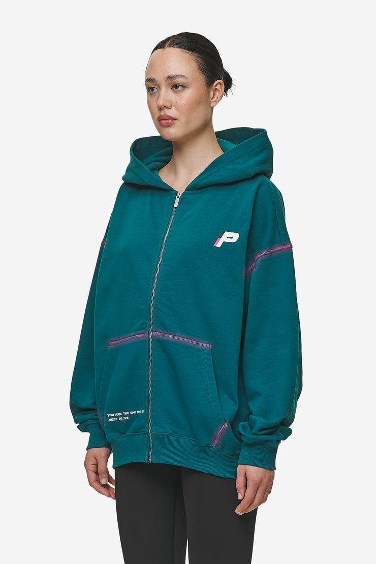 Pegador Jenna Oversized Sweat Jacket Washed Urban Turquoise Clearance-Verkauf