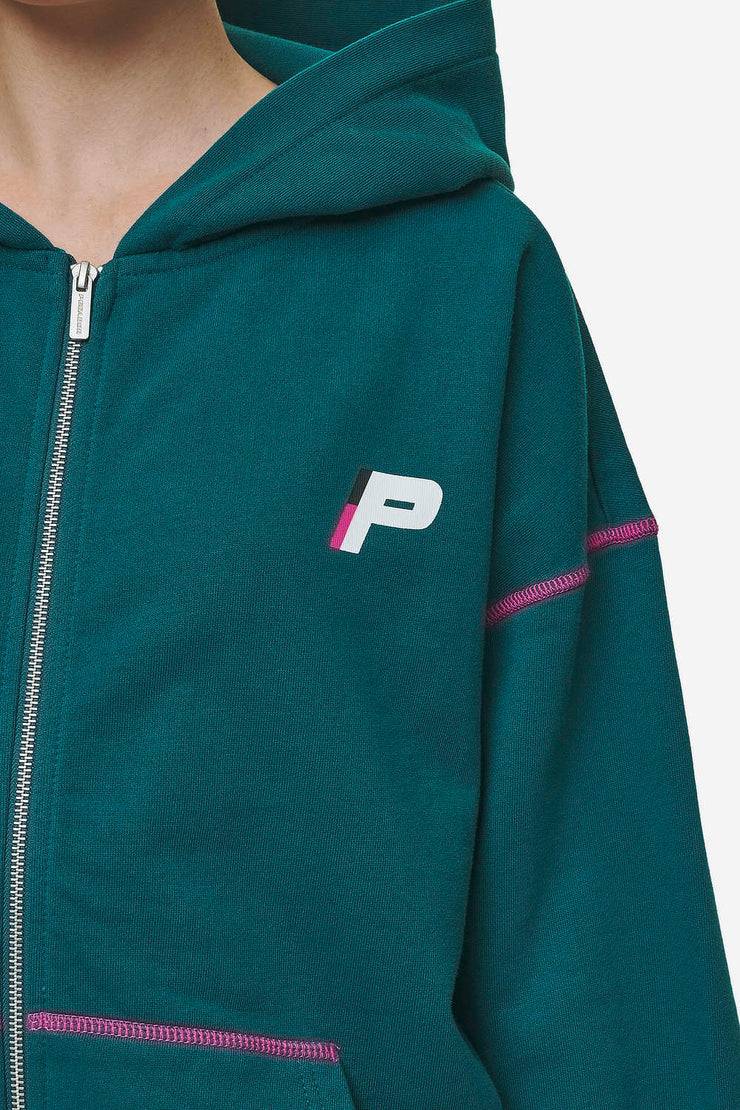 Pegador Jenna Oversized Sweat Jacket Washed Urban Turquoise Clearance-Verkauf