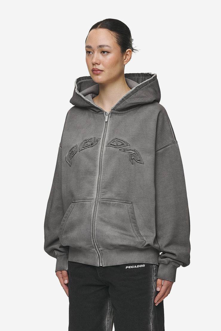 Pegador Julia Oversized Sweat Jacket Oil Dyed Deep Grey Kostenloser Versand international