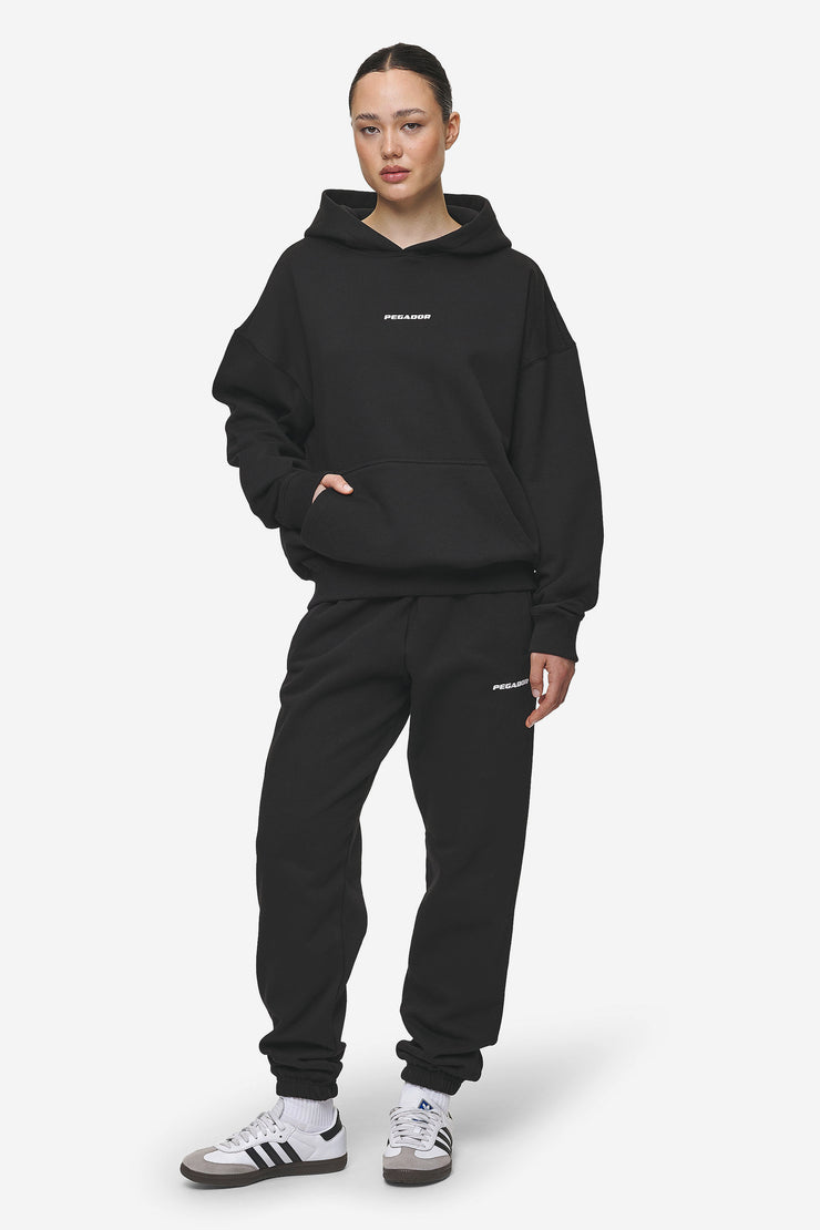 Pegador Clarita Logo Oversized Hoodie Black White Gum Online