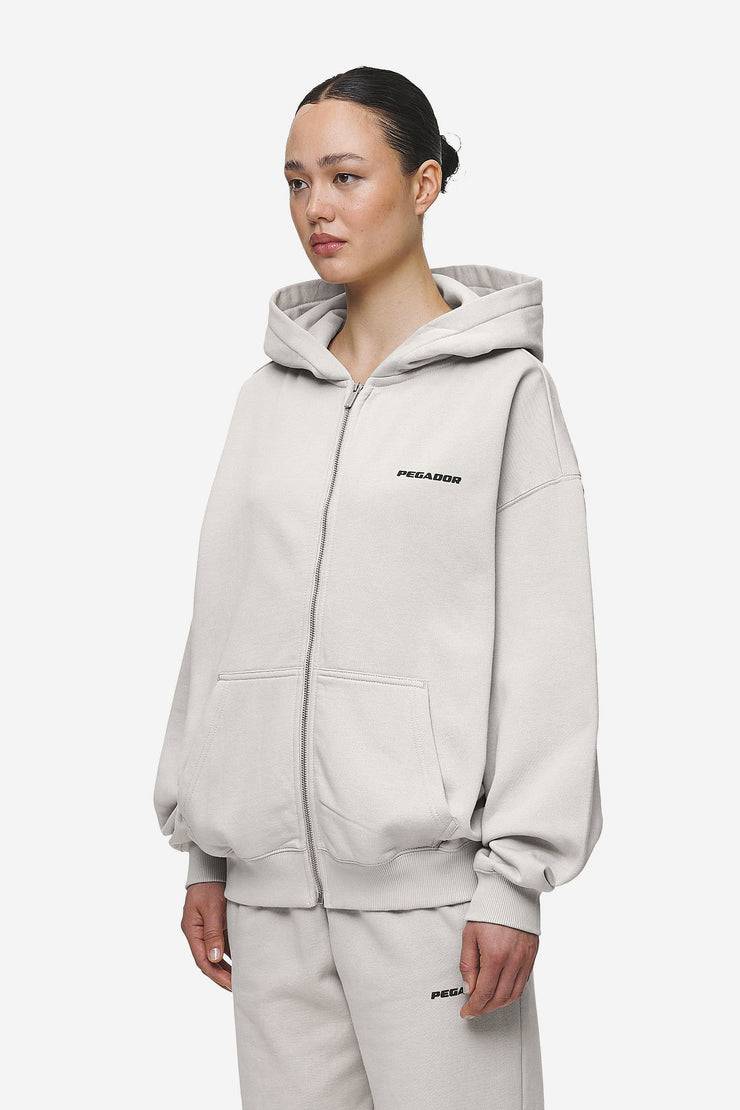 Pegador Clarita Oversized Sweat Jacket Washed Moon Grey Black Gum Hotsell